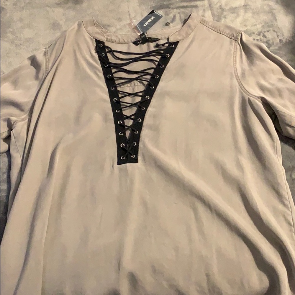 Express lace up front smock